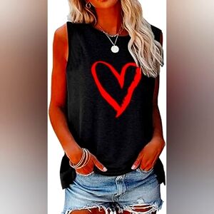 Summer Tank Top ,muscle Tee, Love Heart Sz Small